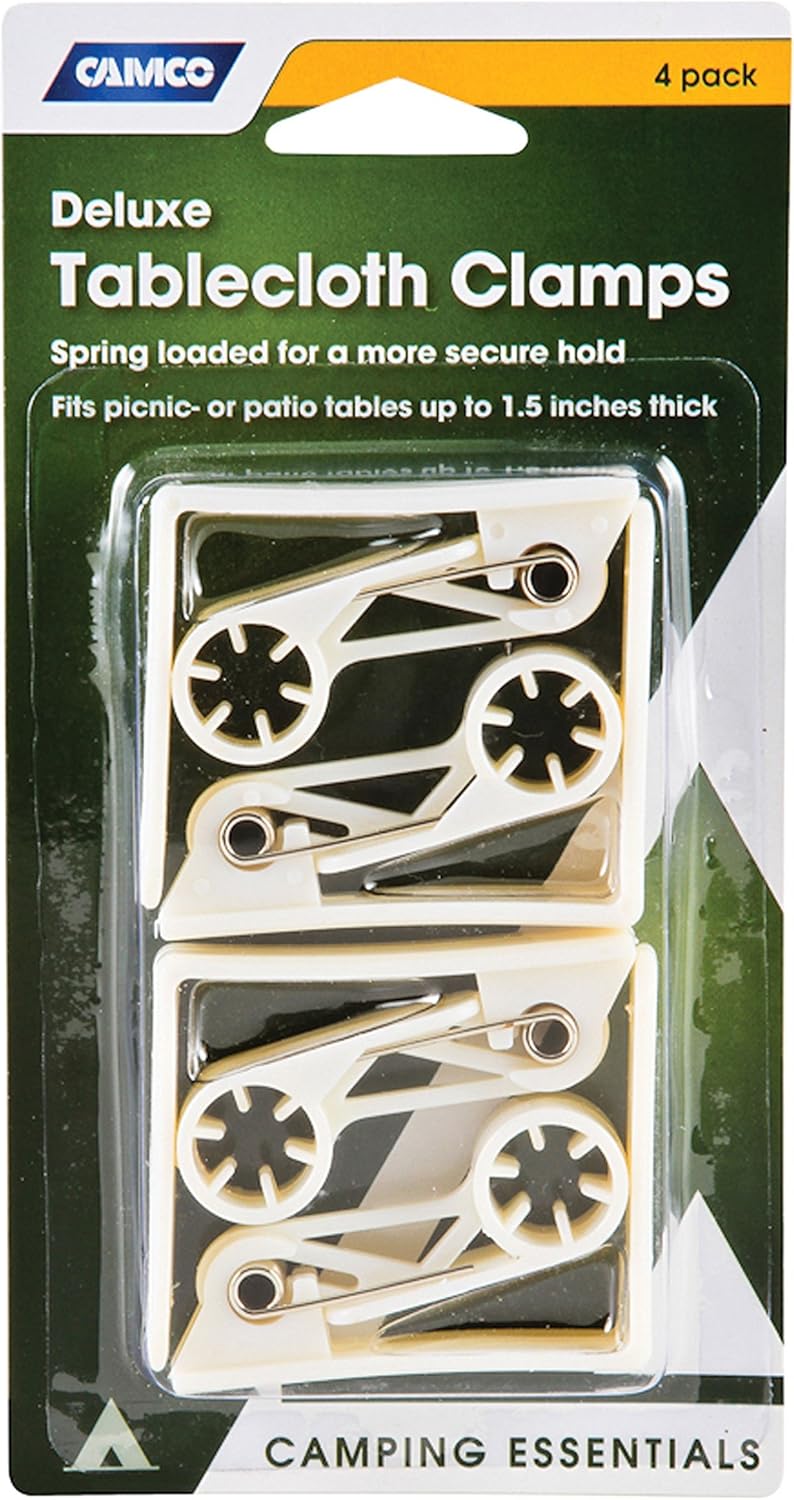 Pince pour Nappe en Plastique Blanc – Ensemble de 4 pour Tables jusqu'à 1-1/2 Pouce d'Épaisseur