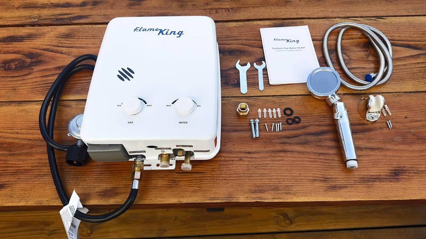 Chauffe-eau au propane portable 34 000 BTU - Sécurité CSA, facile à installer et durable