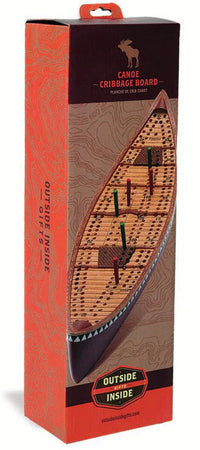 Hand-Painted Canoe Cribbage Board - Perfect for Home or Camp