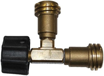 Adaptateur propane 3 voies QCC F x QCC M x QCC M – Raccord laiton pour VR et BBQ
