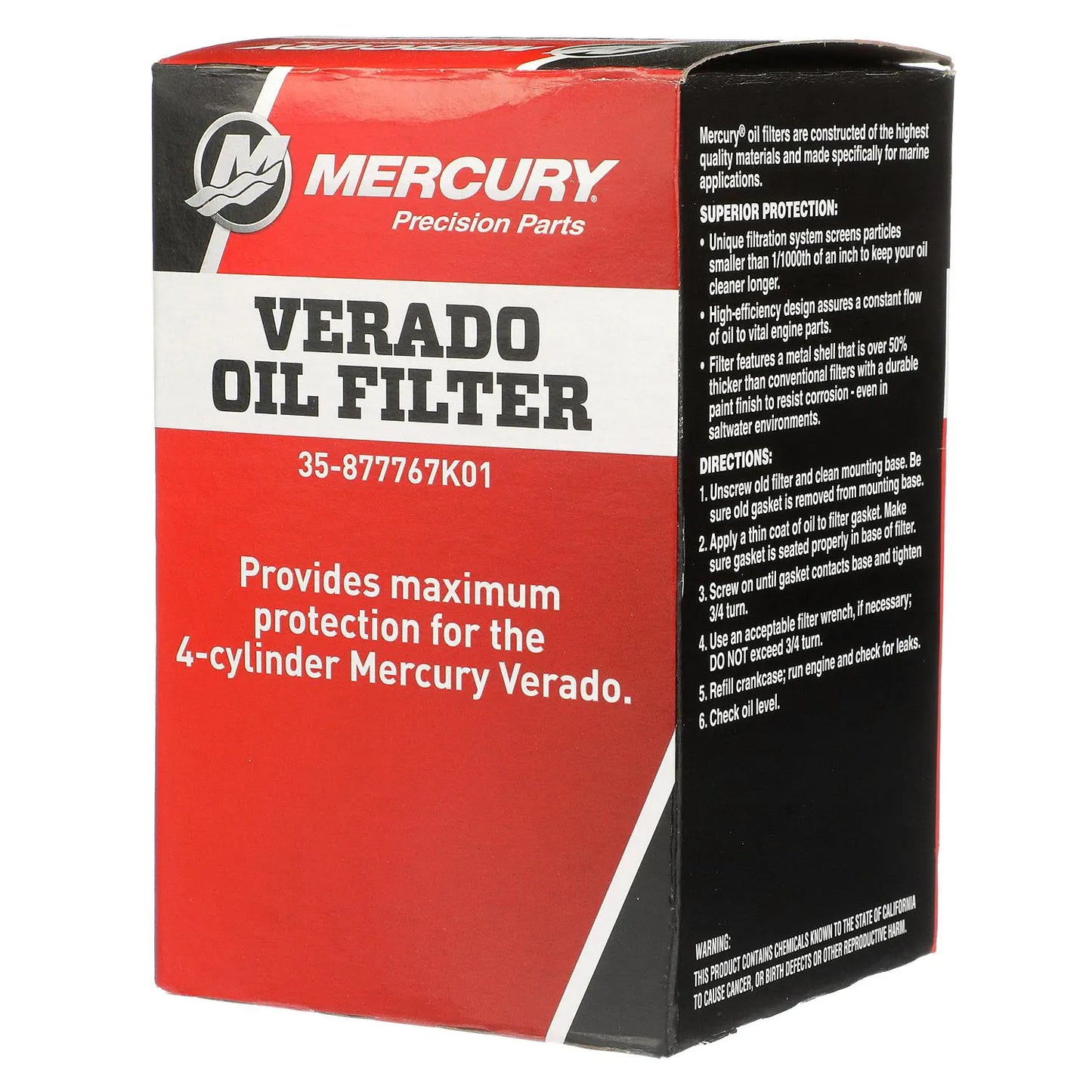 Mercury 877767K01 Oil Filter for Verado Outboard Motors 135-200HP