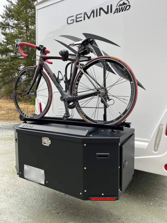 Coffre de Rangement ATLAS GoBOX-400 avec Support à Vélo - Durable, Spacieux, Approuvé pour Vélos Électriques