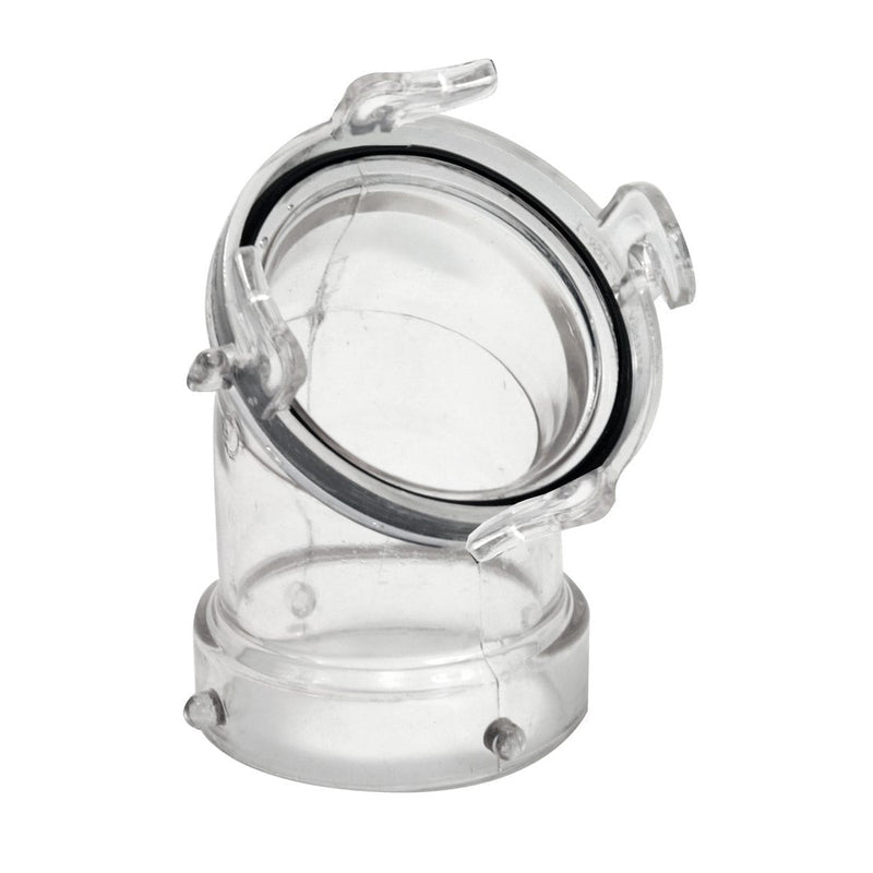 Adaptateur tuyau d’égout VR 45° transparent – Raccord baïonnette facile