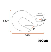 Crochet coulissant 3/8" avec loquet CURT – 18 000 lb | Grade 43 robuste