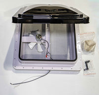 Ventilateur d’Aération Noir RV 14x14 – Motorisé 12V Étanche & Anti-UV | Vent de Toit VR