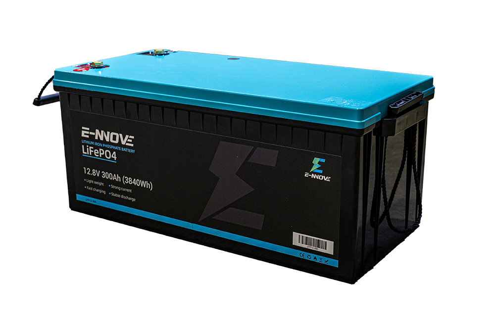 Batterie E-NNOVE LiFePO₄ 12.8V 300Ah (3840Wh) – Lithium Fer Phosphate avec BMS 200A | Modèle LFP12-300
