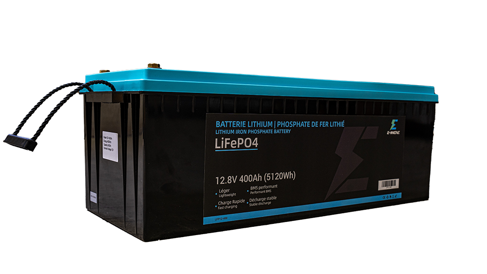 Batterie E-NNOVE LiFePO₄ 12.8V 400Ah (5120Wh) – Lithium Fer Phosphate avec BMS 200A | Modèle LFP12-400