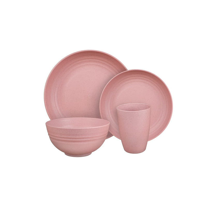 8 PIECE PLATE SET-RUSTIC PINK