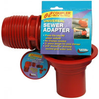 Adaptateur d’égout universel EZ Coupler rouge pour VR – avec capuchon anti-goutte