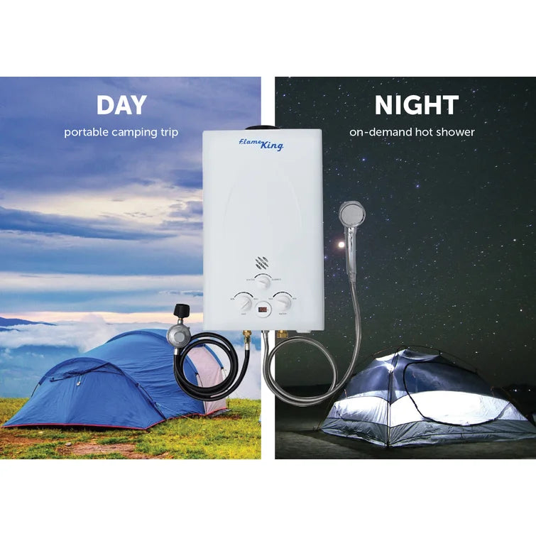 Chauffe-eau portable 10L extérieur - 68 000 BTU, douche incluse, sécurité CSA