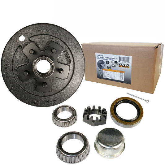 Ensemble tambour de frein 10" 5 goujons pour remorque