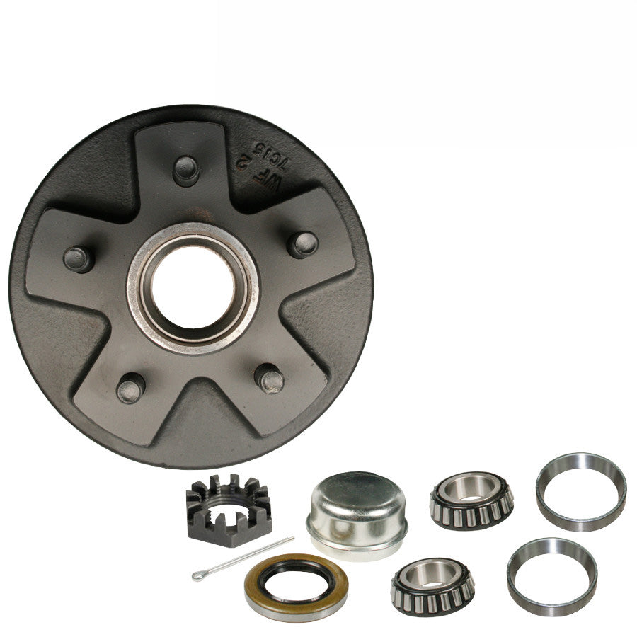 Tambour de frein remorque 7″ 5 goujons – Tambour pré-graissé pour essieu 2000 lb