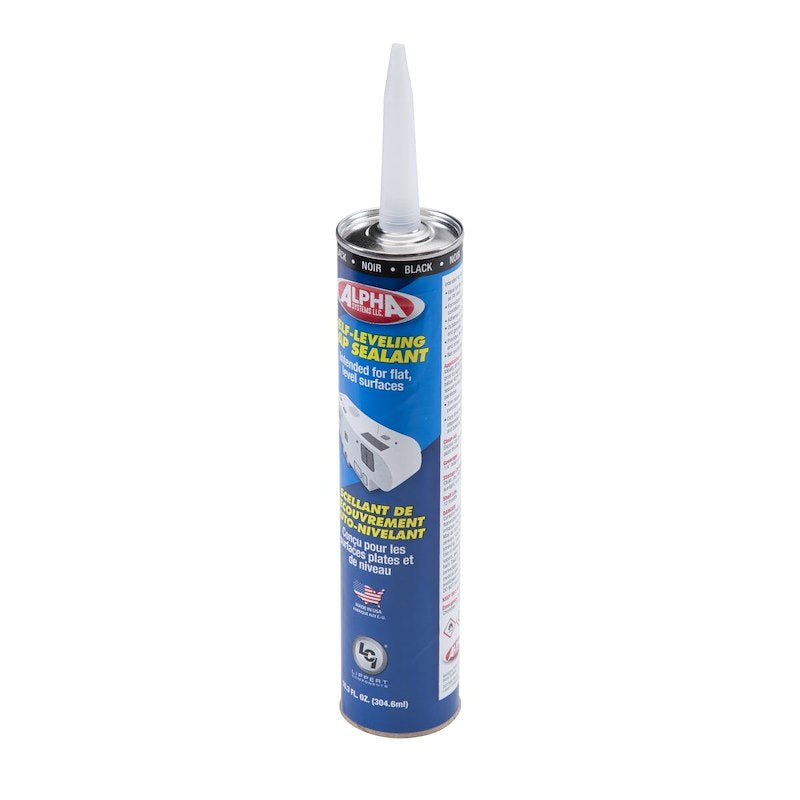 Mastic de jointoiement auto-nivelant Alpha Systems - Noir, pour toits de VR en caoutchouc, métal et fibre de verre, 10,3 onces