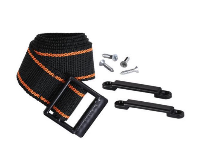 Sangle de maintien de batterie en polypropylène avec boucle et fixations en acier inoxydable - Compatible avec boîtes de batterie