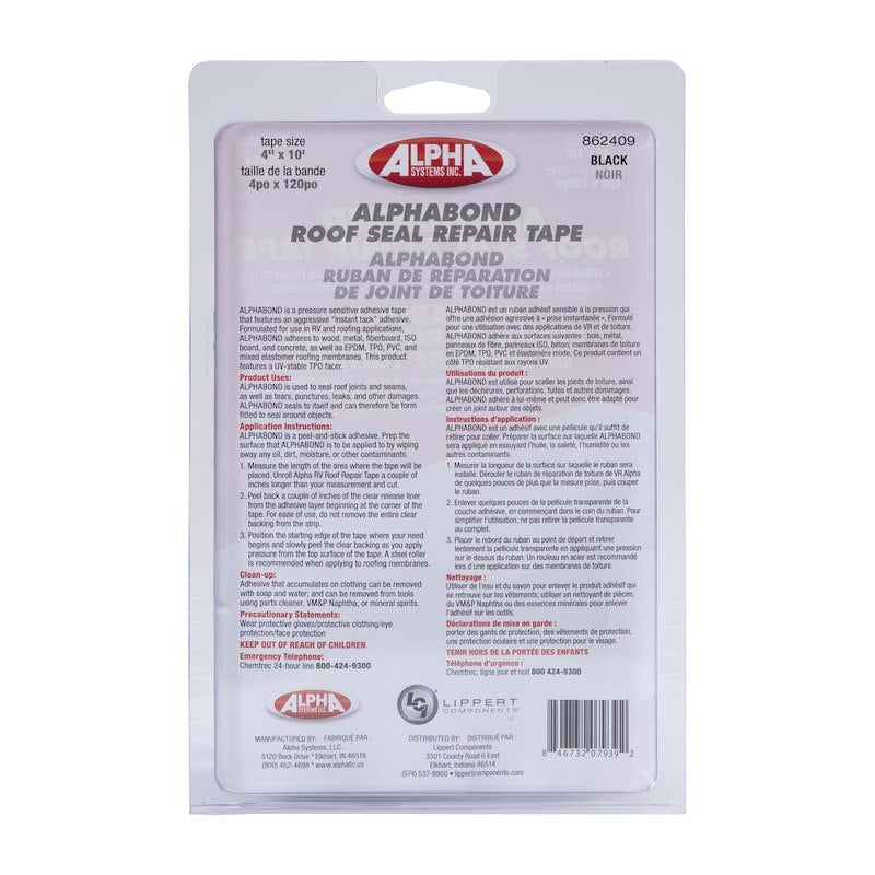 Ruban Butyle Alphabond TPO pour réparations de toit de VR - Étanchéité et réparation de joints, fuites, déchirures