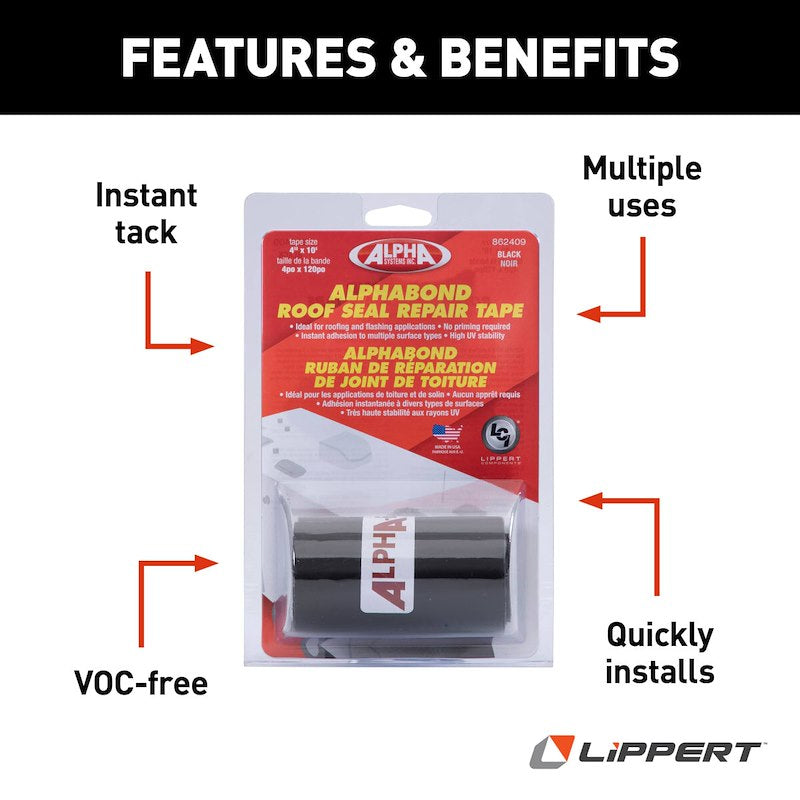 Ruban Butyle Alphabond TPO pour réparations de toit de VR - Étanchéité et réparation de joints, fuites, déchirures