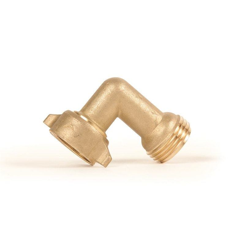 90-Degree Brass Elbow for Standard Garden Hose - Prevents Kinks, Ideal for RV and Home Use