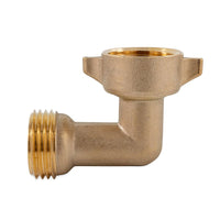 90-Degree Brass Elbow for Standard Garden Hose - Prevents Kinks, Ideal for RV and Home Use