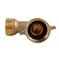 90-Degree Brass Elbow for Standard Garden Hose - Prevents Kinks, Ideal for RV and Home Use