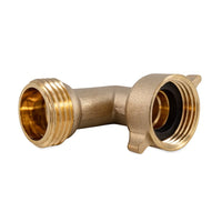 90-Degree Brass Elbow for Standard Garden Hose - Prevents Kinks, Ideal for RV and Home Use
