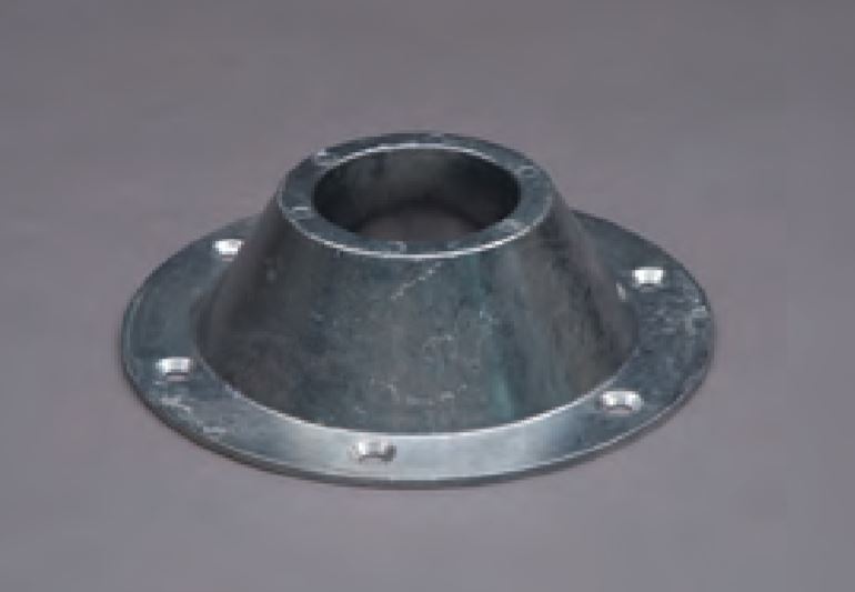 Base de pied de table standard en cône rond de 6-1/2 pouces en acier - Montage en surface