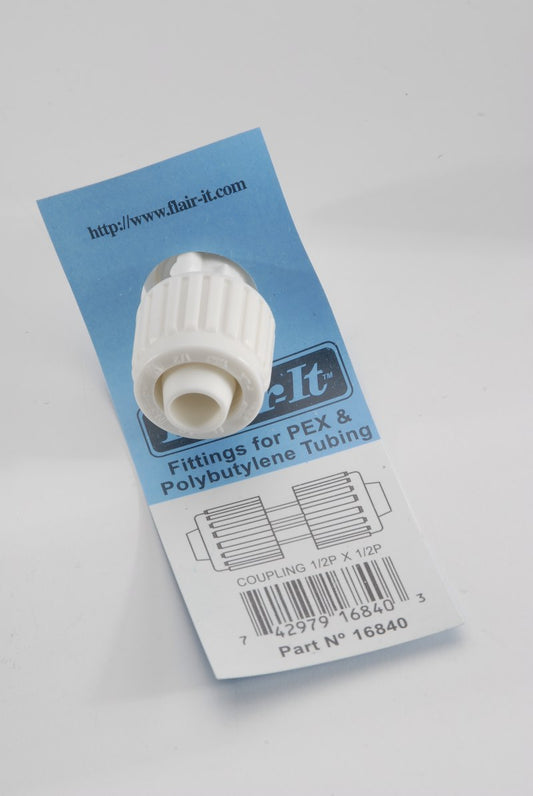 Raccord Flair-It en compression 1/2 pouce - Raccord droit en plastique - Facile à installer - Garantie 5 ans