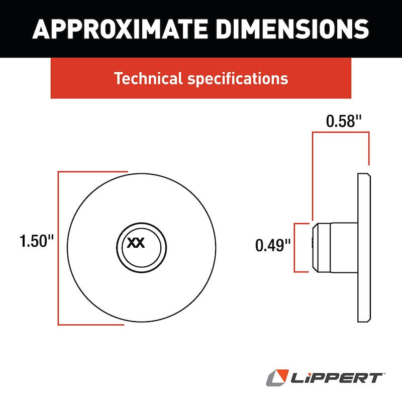 Coussin de Friction Slide-Out Lippert® 2 x 2 et 2.5 x 2.5 - Plastique Noir - Remplaçant pour Slide-Outs Électriques et Hydrauliques