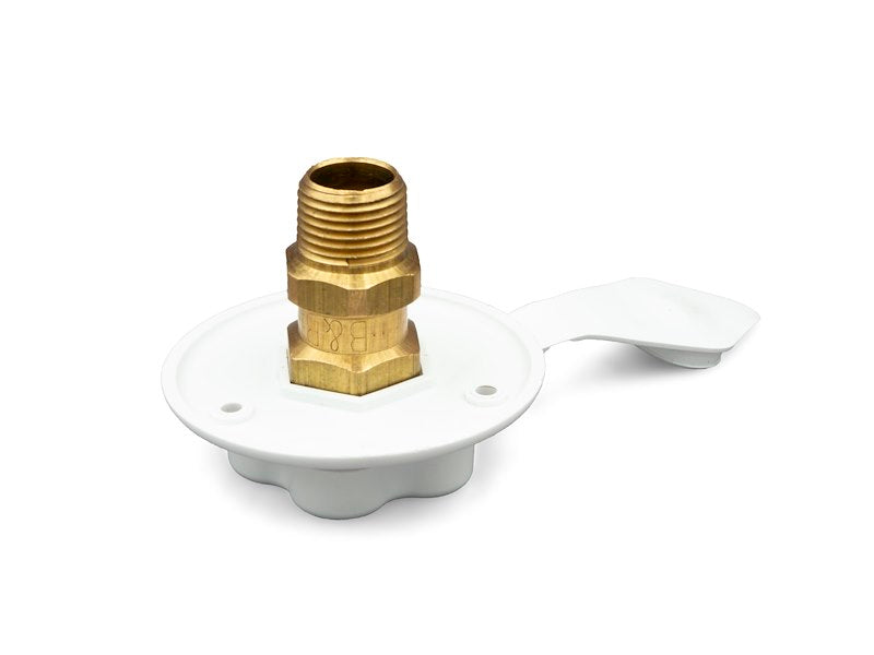 Entrée d'eau potable avec vanne anti-retour – 1/2" MPT, Blanc UV, Résistant aux impacts