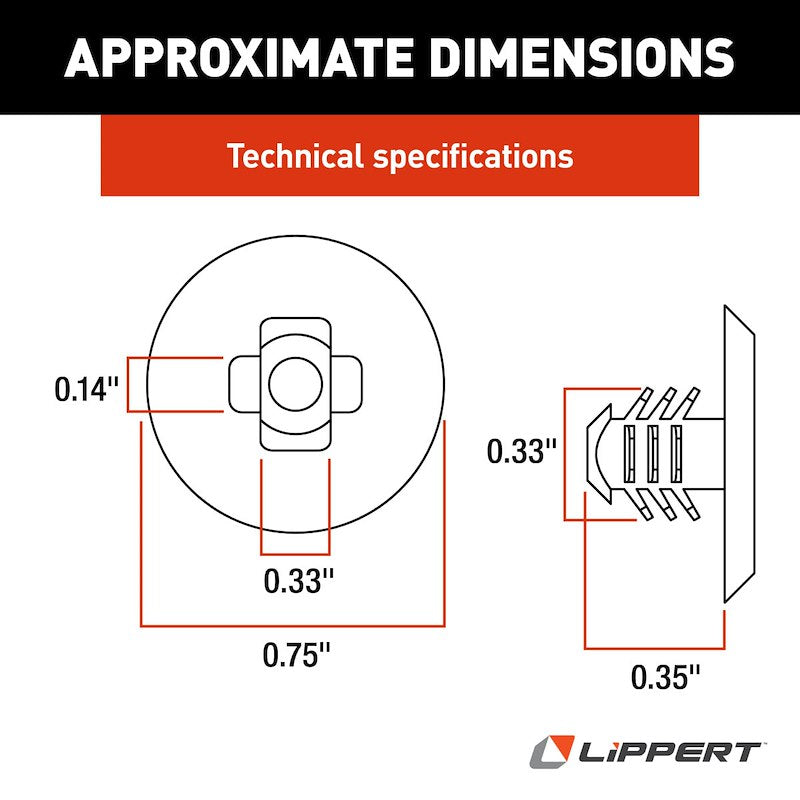 Coussin Friction Slide-Out Lippert® - Remplacement pour Slide-Outs Électriques, Manuels et Motorisés RV - Plastique - 3/4 Pouce