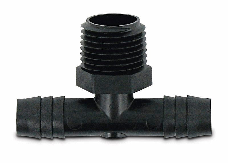 Raccord d'Eau Douce en T 1/2" NPT x 1/2" Barb - Plastique Durable