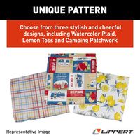 Rectangular Tablecloth with Bench Covers - Water and Stain Resistant - Checkered Design