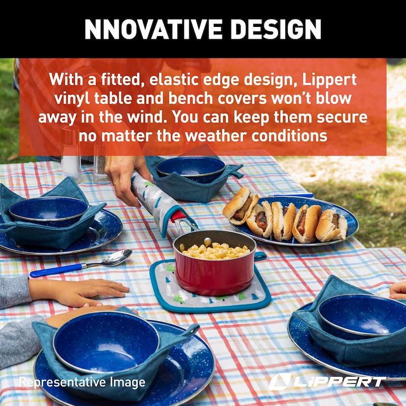 TABLECLOTH &amp; BENCH SET-LEMON