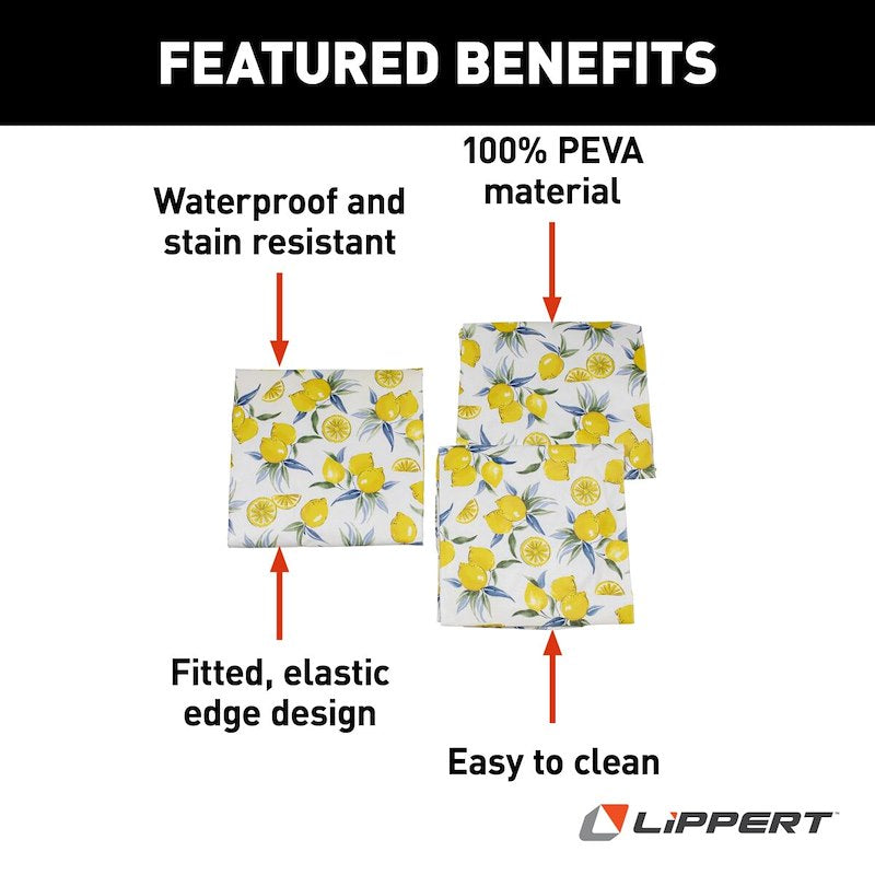 TABLECLOTH &amp; BENCH SET-LEMON