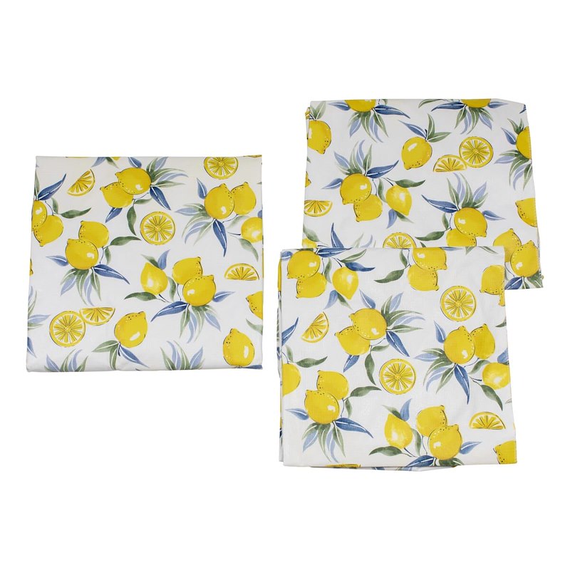 TABLECLOTH &amp; BENCH SET-LEMON