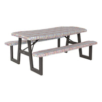 TABLECLOTH &amp; BENCH SET-PLAID