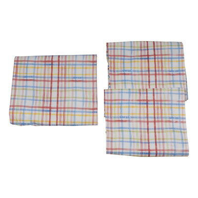 Nappe Rectangulaire avec Housses de Banc - Résistante à l'Eau et aux Taches - Design à Carreaux
