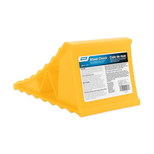 Calage de Roue Camco Jaune pour VR - Plastique Dur, Unité - Emballage Bilingue