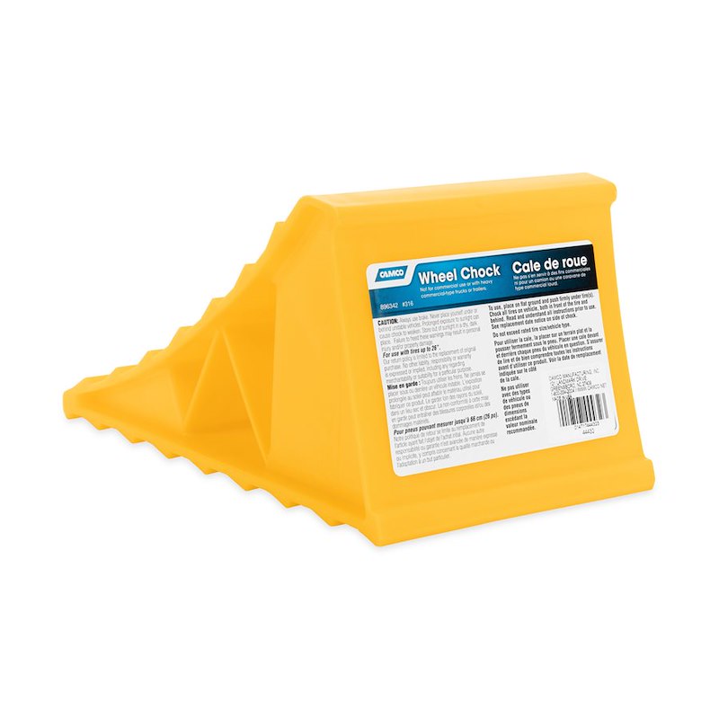 Camco Yellow Wheel Chock for RV - Durable Plastic, Unit