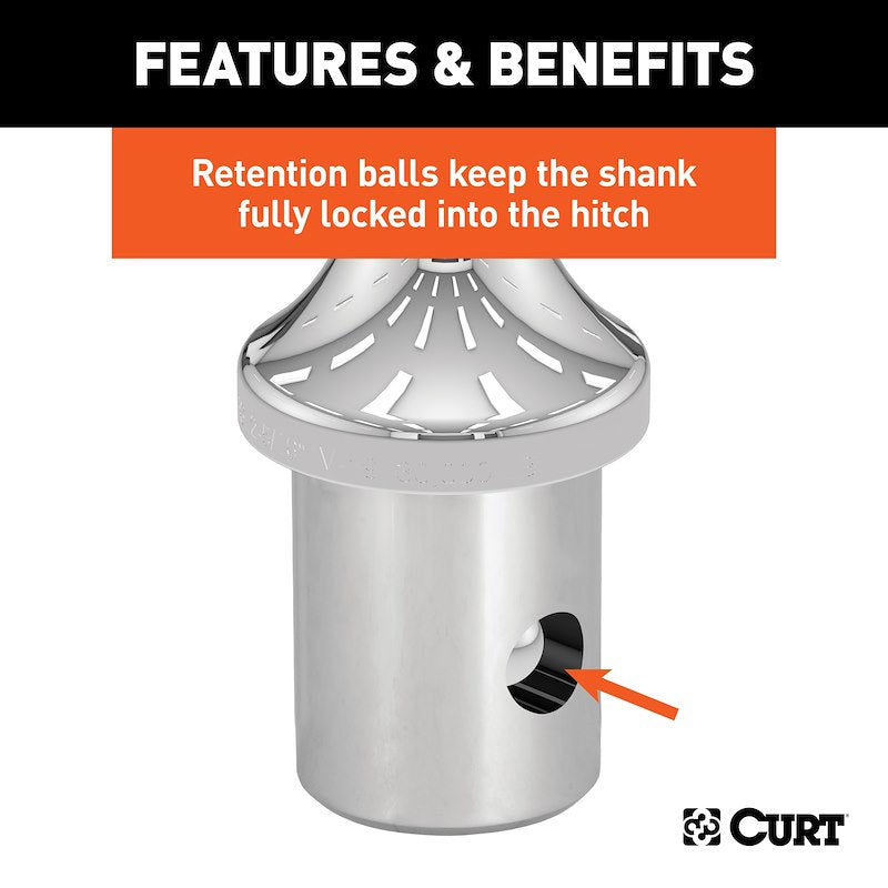 Kit d'Accessoires Gooseneck CURT avec Boule de 2-5/16 Pouces - Capacité 30 000 Livres, Chaînes de Sécurité, Étui et Couverture en Caoutchouc