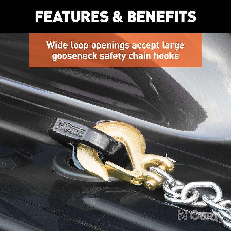 Kit d'Accessoires Gooseneck CURT avec Boule de 2-5/16 Pouces - Capacité 30 000 Livres, Chaînes de Sécurité, Étui et Couverture en Caoutchouc