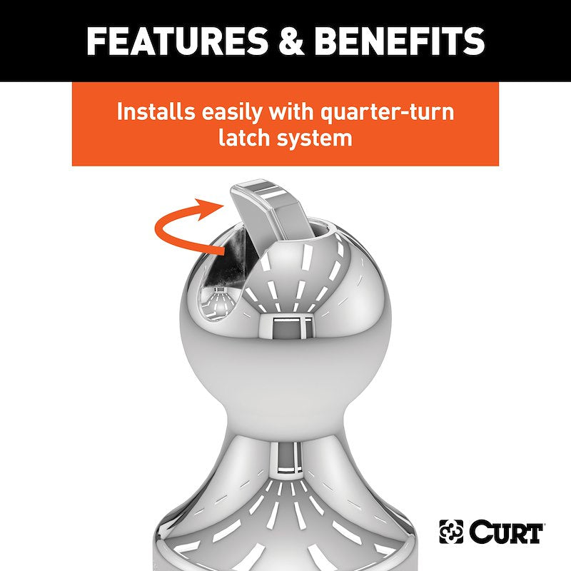 Kit d'Accessoires Gooseneck CURT avec Boule de 2-5/16 Pouces - Capacité 30 000 Livres, Chaînes de Sécurité, Étui et Couverture en Caoutchouc