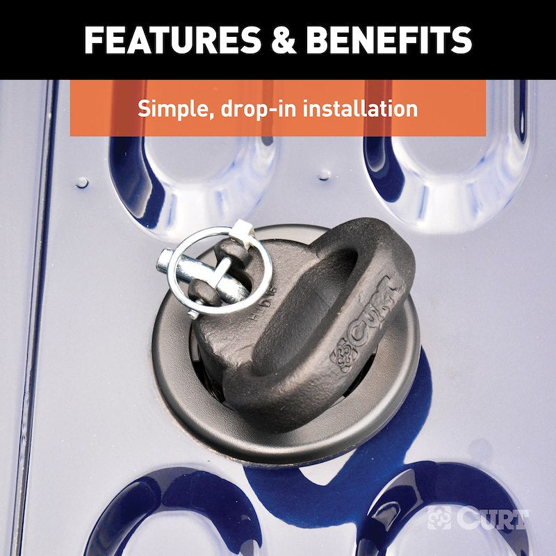 Kit d'Accessoires Gooseneck CURT avec Boule de 2-5/16 Pouces - Capacité 30 000 Livres, Chaînes de Sécurité, Étui et Couverture en Caoutchouc