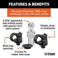 Gooseneck Hitch Accessory Kit with 2-5/16 inch Ball, 30K Capacity