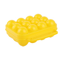 Yellow Egg Carrier for 12 Eggs - Unbreakable Plastic with Handle