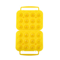 Yellow Egg Carrier for 12 Eggs - Unbreakable Plastic with Handle