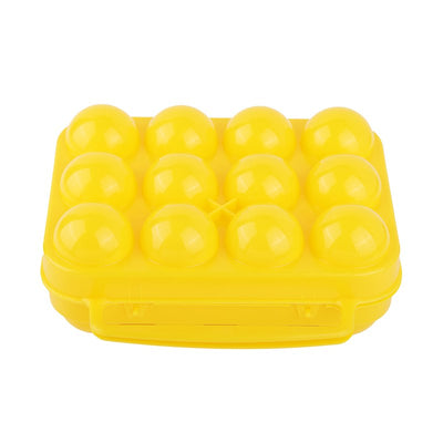 Porte-Oeufs Jaune pour 12 Oeufs - Plastique Incassable avec Poignée de Transport