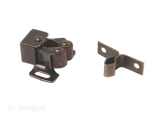 RV Cabinet Door Latch - Double Roller (Black, Set of 2)