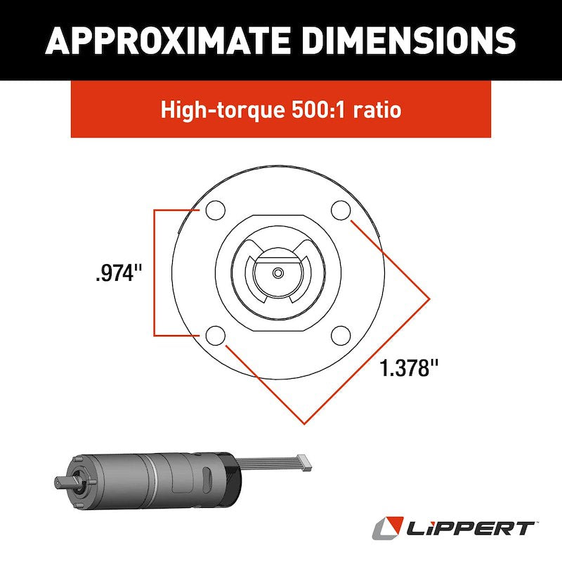 Moteur d'Extension Coulissante Lippert™ In-Wall - Couple Élevé, 12V, Installation Facile