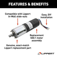 Moteur d'Extension Coulissante Lippert™ In-Wall - Couple Élevé, 12V, Installation Facile