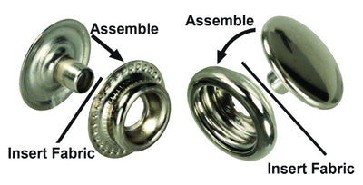 Fixation à Bouton-Pression Twist - Ajoutez un Système de Fixation à Tissu - Ensemble de 6 - Facile à Installer